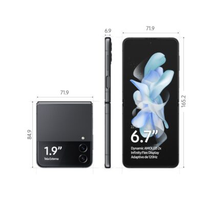 Smartphone Samsung Galaxy Z Flip4 5g Tela Dobrável De 6.7" 256gb Processador Snapdragon 8gb De Ram Câmera Dupla Traseira Azul