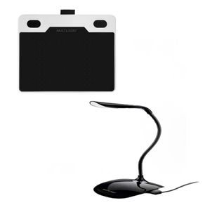 Combo Office - Mesa Digitalizadora Criativa Slim 6 Pol e Luminária LED USB 3 Níveis De Luz Preta Multilaser - AC2721K AC2721K