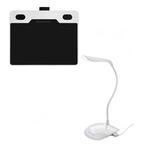 Combo Office - Mesa Digitalizadora Criativa Slim 6 Pol e Luminária Led Usb Branca Multilaser - AC274K AC274K