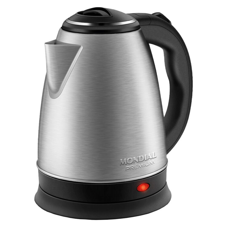 Chaleira Elétrica Mondial Pratic 2L Aço Inox Desligamento Automático Ce-06 - Inox/Preto - 110 Volts